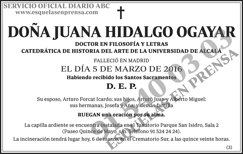 Juana Hidalgo Ogayar